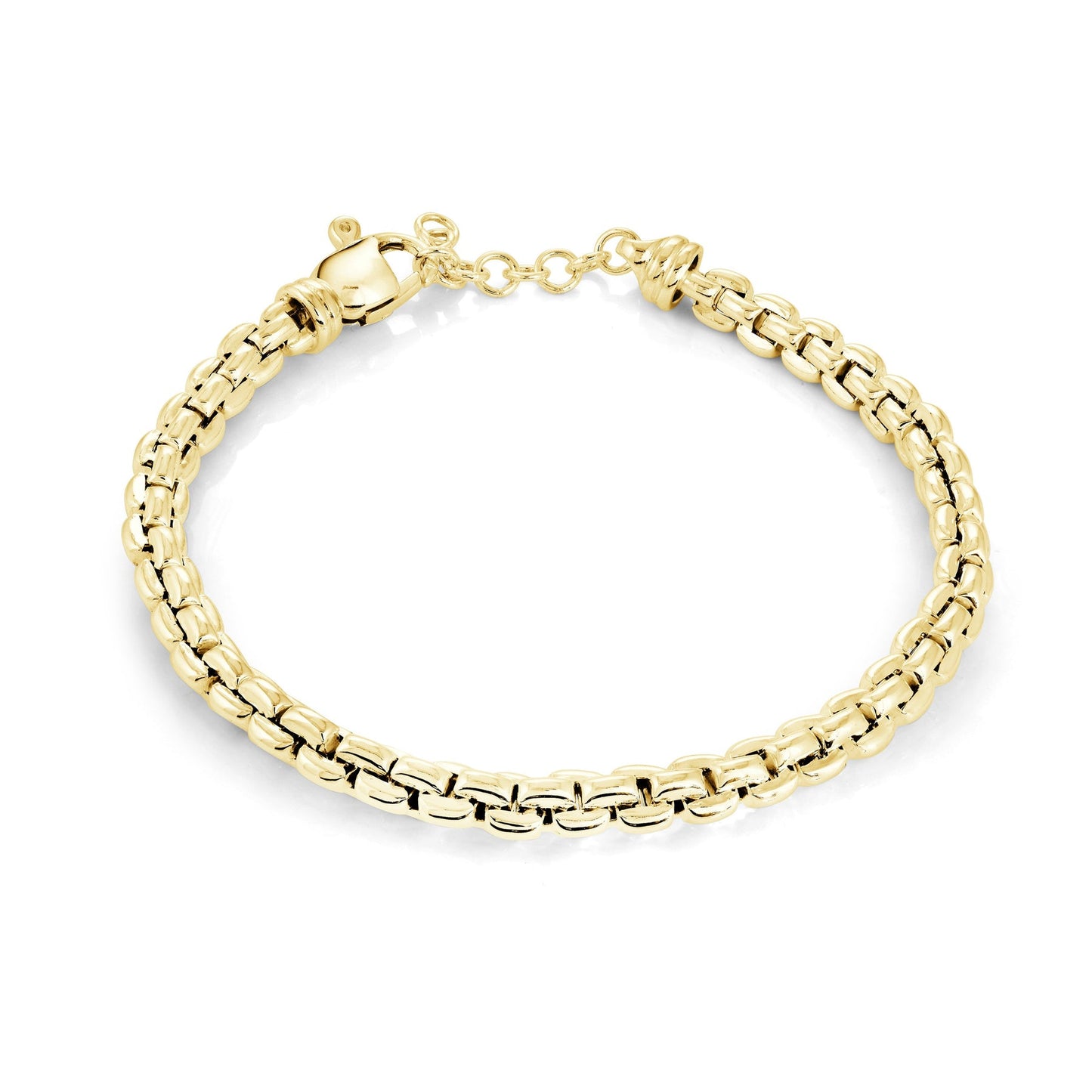 Rounded Cube Link Bracelet in Yellow