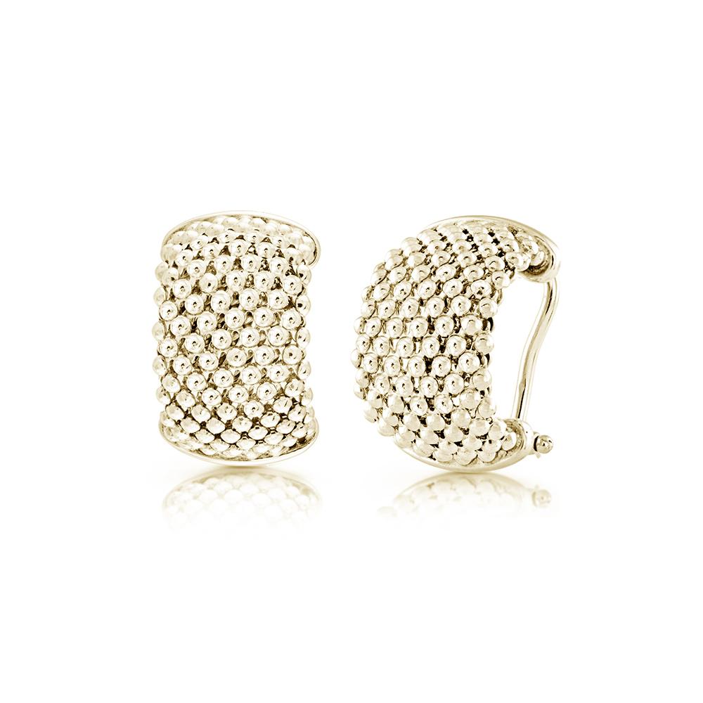 Iconic Beaded Mesh Earring in Yellow