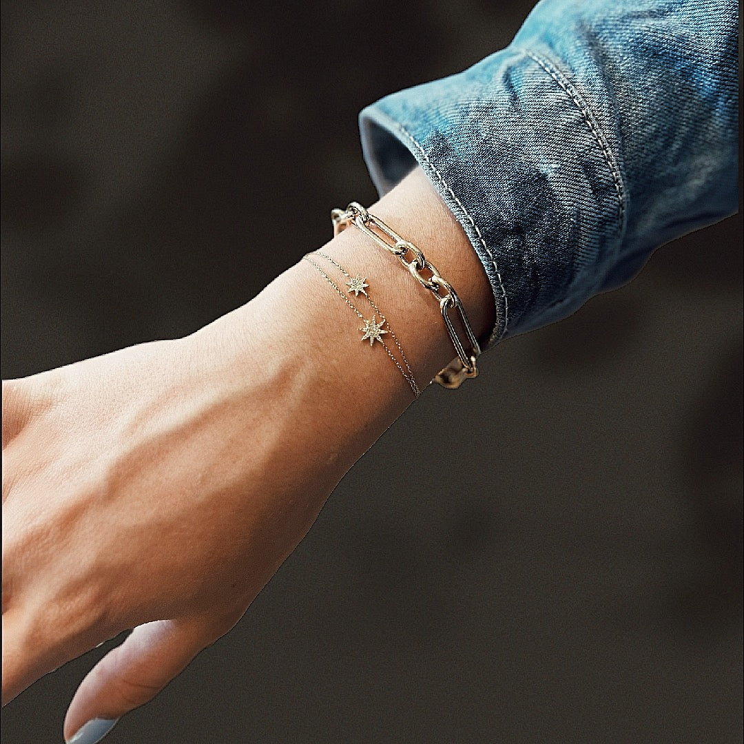 2 Stars Double Chain Bracelet