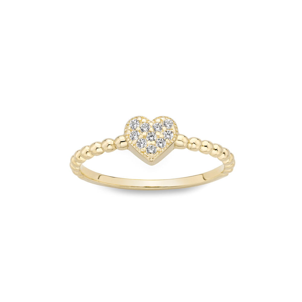 Beaded Band Heart ring