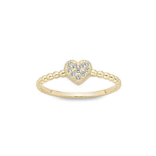 Beaded Band Heart ring