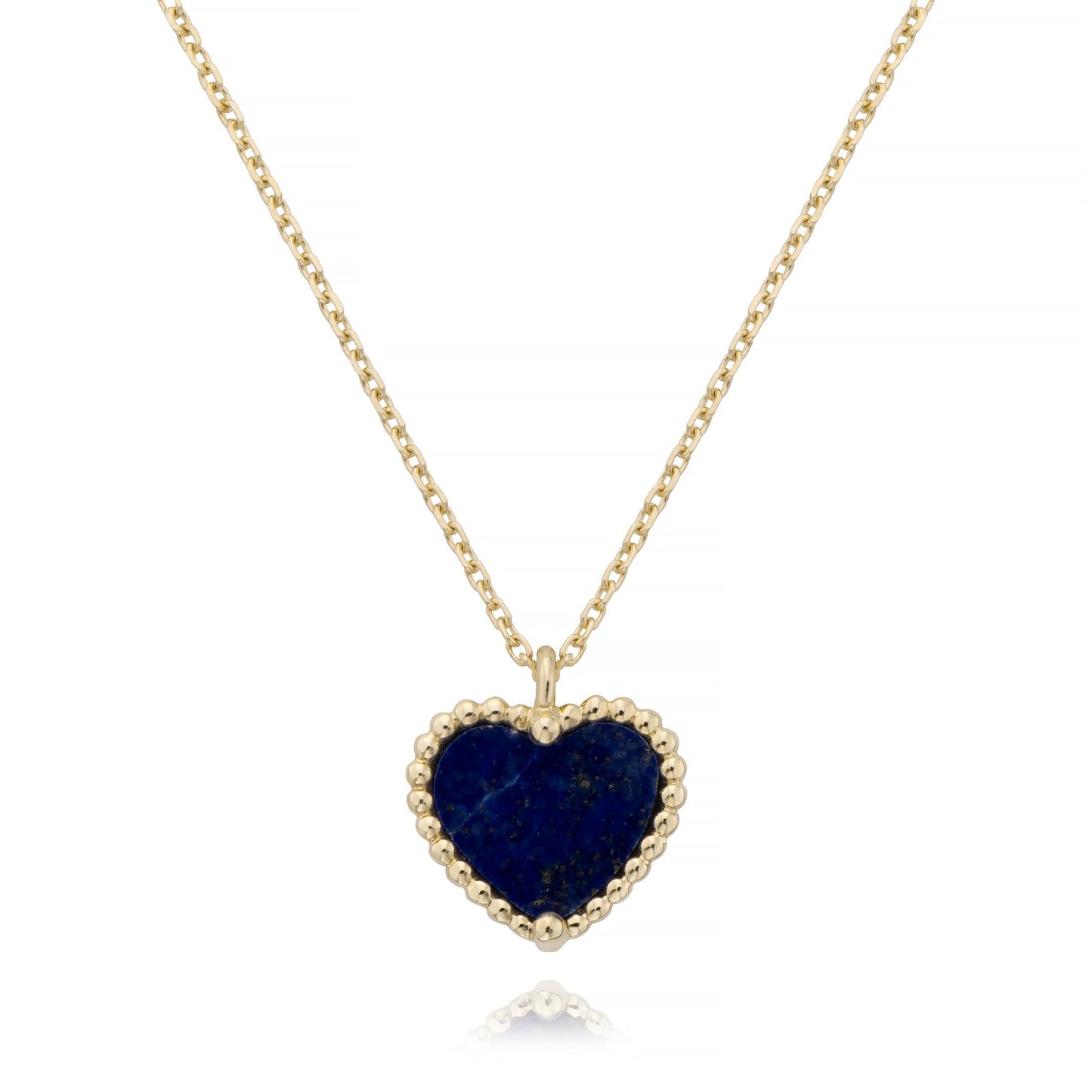 Beaded heart lapis necklace