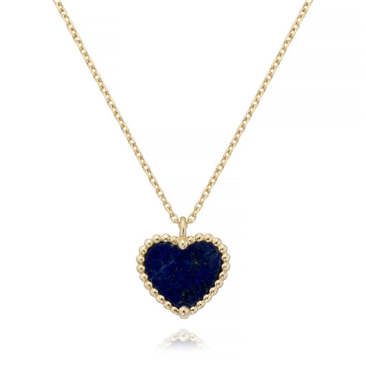 Beaded heart lapis necklace