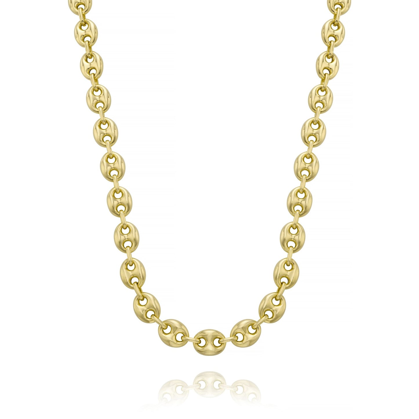Flat Coffee Bean Necklace in Yellow