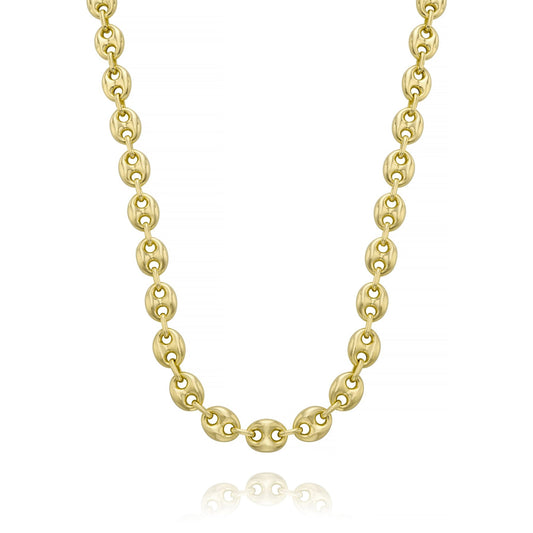 Flat Coffee Bean Necklace in Yellow