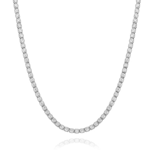 2.5mm Bezel Necklace in White