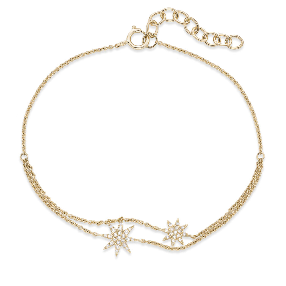 2 Stars Double Chain Bracelet